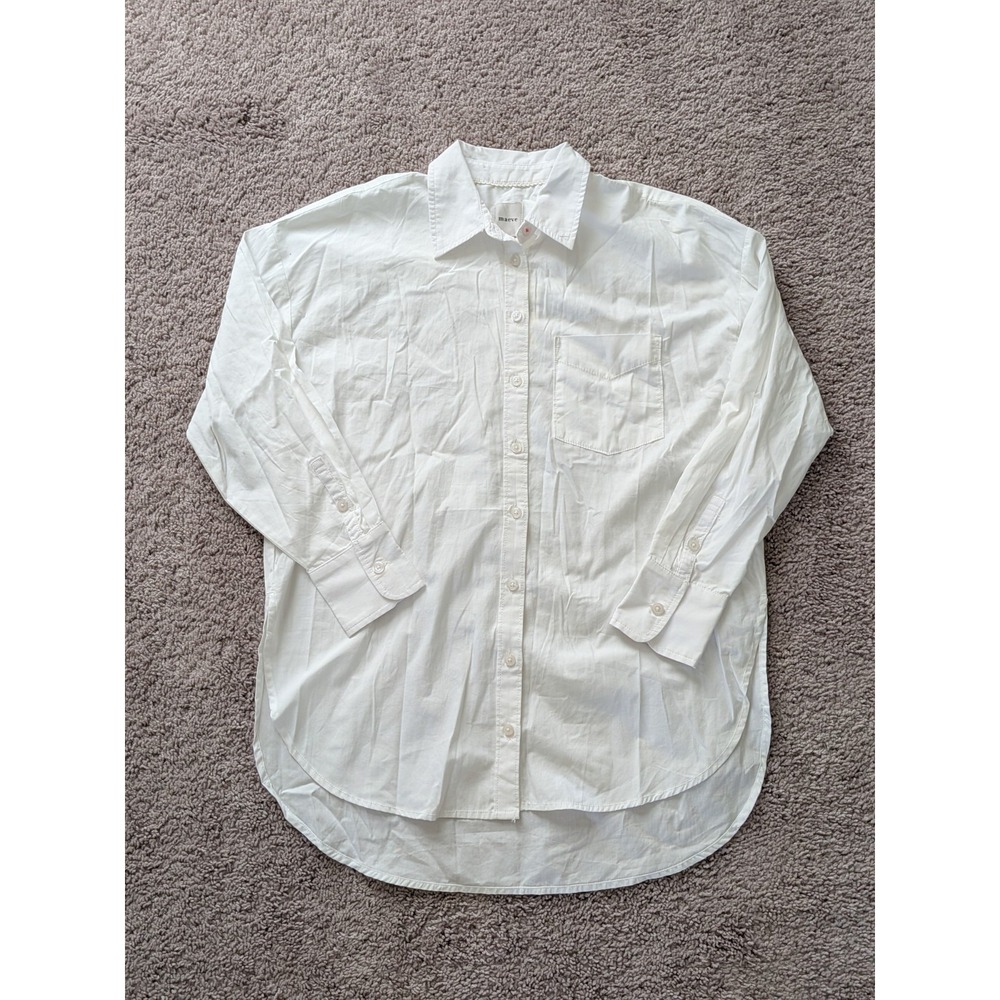 Anthropologie x Maeve The Bennet Button Down Cotton Shirt Womens XS White NWT